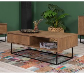 Conjunto de Móveis de Sala Laxus – Nogueira/Preto – 90 cm x 39 cm x 40