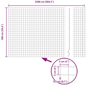 Cerca Euro com 13 Postes 1x25 m Aço Galvanizado Verde