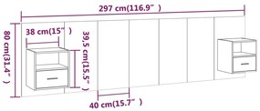 Cabeceira cama + armários madeira processada carvalho fumado