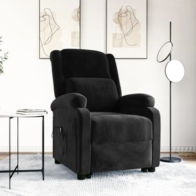 vidaXL Poltrona elevatória veludo preto