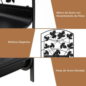 Estante para lenha de aço de alta resistência Capacidade de carga 50 kg Suporte para lenha para fogão Braseira Uso interno Externo