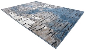Tapete moderno COZY 8876 Rio - Structural dois níveis de lã azul