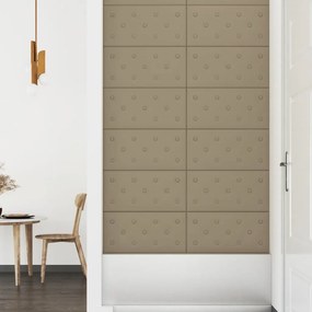 Painel parede 12pcs 60x30cm couro artificial 2,16 m² cappuccino