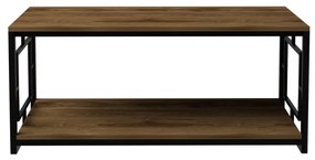 Mesa de Centro Kelvin – Nogueira/Preto – 120x50x60 cm