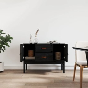 Aparador 110x40x78 cm madeira de pinho maciça preto