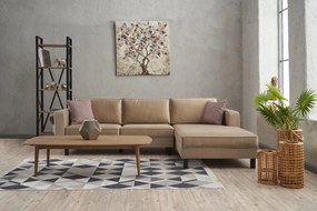 Sofá de Canto Kale – Creme – 258 x 83 x 181 cm