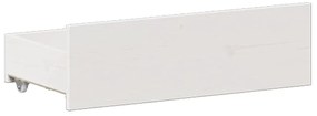 Cama com estante sem colchão 160x200 cm pinho maciço branco