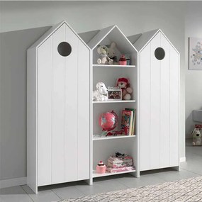 Conjunto 2 armarios Guarda Roupa infantil + estante infantil coleção CASAMI Brancos