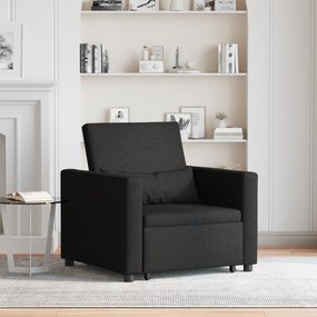 Sofá-Cama Convertible 3 em 1 Preto