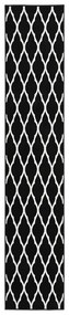 vidaXL Passadeira 80x450 cm polipropileno preto e branco