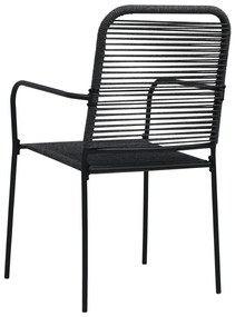 5 pcs conjunto de jantar p/ jardim corda de algodão e aço preto