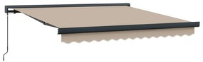 vidaXL Toldo Retrátil Bege 350 x 250 cm Tecido e Metal