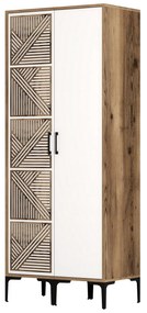Guarda-roupa Kumsal PS – Nogueira e Branco – 80x47,5x201,4 cm