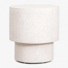 Mesa De Cabeceira Ø45 Cm Em Cimento Selara Branco - Sklum
