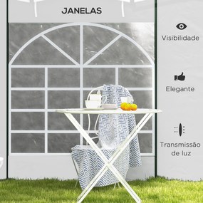 Outsunny Paredes Laterais para Tenda de 2 Painéis 295x195 cm com Janel