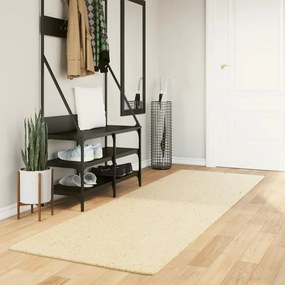 vidaXL Tapete pelo curto macio e lavável HUARTE 80x250 cm cor creme