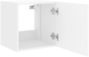 Móvel de parede para TV com luzes LED 40,5x35x40 cm branco