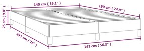 Estrutura de cama 140x190 cm couro artificial castanho