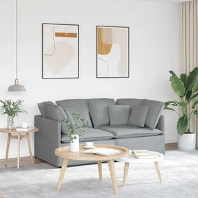 vidaXL Sofá modular com almofadas tecido cinzento-claro
