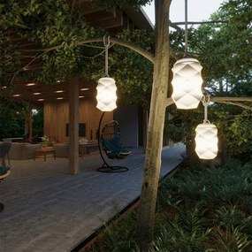 CANDEEIRO SUSPENSO PORTATIL BITA LUZ LED RGB + BATERIA RECARREGÁVEL HOTEL, CASA, JARDIM, RESTAURANTE, BAR CINZA