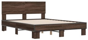 Estrutura de cama 140x190cm derivados madeira/metal