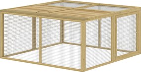 Parque Dobrável para Coelhos, 120 x 120 x 57 cm, Teto de Abertura Total, Cinzento