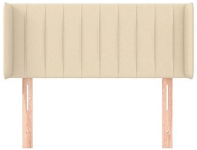 Cabeceira de cama c/ abas tecido 93x16x78/88 cm creme