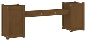 Banco c/ vasos 180x36x63cm madeira de pinho maciça castanho-mel