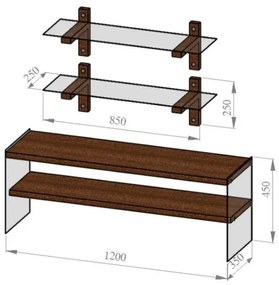 Unidade TV TV105 – Nogueira – 120x45x35 cm