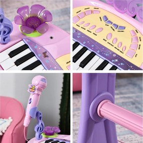 Piano Eléctrico Infantil 32 Teclas Piano Infantil com Microfone Banqui