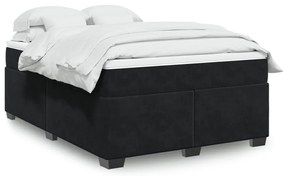 Cama com molas/colchão 140x190 cm veludo preto