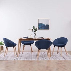 vidaXL Cadeiras de jantar 4 pcs tecido azul