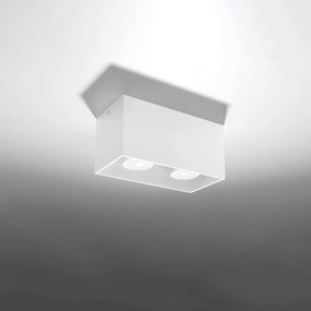 Aplique Candeeiro de Teto Aluminio QUAD 2 Lampâdas Branco