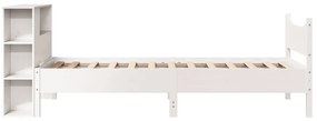 Cama sem colchão 100x200 cm madeira de pinho maciça branco