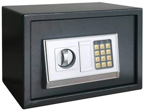 vidaXL Cofre Eletrônico com Prateleira Cinza Escuro 35x25x25 cm Aço