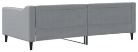 Sofá-cama 90x190 cm tecido cinzento-claro