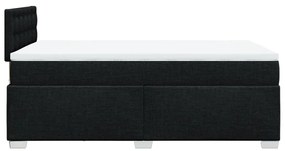 Cama boxspring com colchão 120x190 cm tecido preto