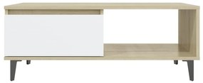 Mesa de centro derivados de madeira branco/carvalho sonoma