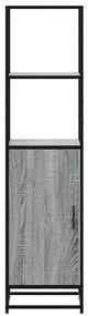 Armário alto 35,5x35x139 cm madeira e metal cinza sonoma