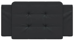 Almofadão de cabeceira 100 cm couro artificial preto