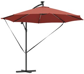 Guarda-sol de Bananeira Cantilever Terracota 294 x 294 x 248 cm