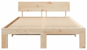 Estrado de cama com Cabeceira 120x200 cm Madeira de Pinho