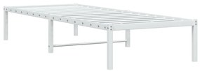 Estrutura de cama 75x190 cm metal branco