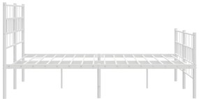 Estrutura de cama com cabeceira e pés 120x200 cm metal branco