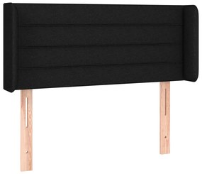Cabeceira de cama c/ luzes LED tecido 83x16x78/88 cm preto