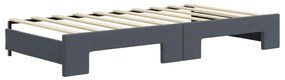 Sofá-cama com gavetão 90x190 cm veludo cinzento-escuro