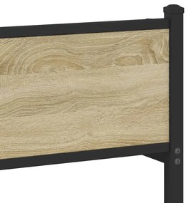 Estrutura de cama sem colchão 90x190 cm metal carvalho sonoma