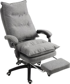 Cadeira de escritório ergonómica com função de massagem, com encosto reclinável, altura ajustável, apoio para os pés integrado, comando com fio, rotaç