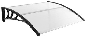 Toldo para janelas ou portas 122 x 99 cm Proteção solar Chuva Neve Vento Policarbonato, alumínio Preto