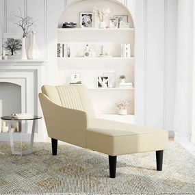 Chaise lounge com tecido creme para apoio de braço direito